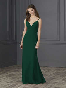 Chiffon A-Line Gown In Emerald Green