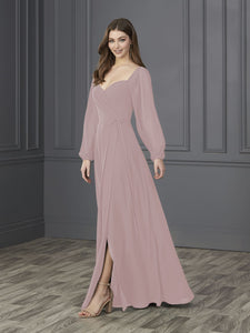 Chiffon Sweetheart Neckline A-Line Gown In Ballet