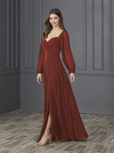 Chiffon Sweetheart Neckline A-Line Gown In Autumn