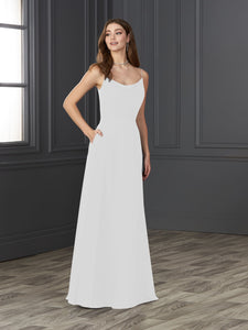 Chiffon Cowl Neckline A-Line Gown In Ivory