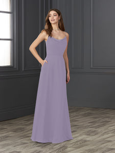 Chiffon Cowl Neckline A-Line Gown In Lilac