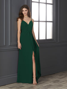 Chiffon Sweetheart Neckline Fit-And-Flare Gown In Emerald Green