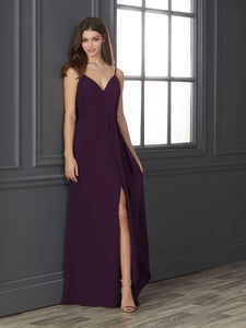 Chiffon Sweetheart Neckline Fit-And-Flare Gown In Aubergine