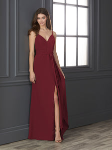 Chiffon Sweetheart Neckline Fit-And-Flare Gown In Claret