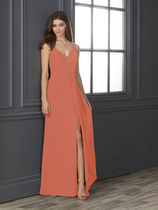 Chiffon Sweetheart Neckline Fit-And-Flare Gown In Coral