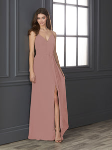 Chiffon Sweetheart Neckline Fit-And-Flare Gown In Mauve