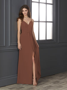 Chiffon Sweetheart Neckline Fit-And-Flare Gown In Marsala