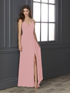Chiffon Sweetheart Neckline Fit-And-Flare Gown In Prima Pink