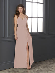 Chiffon Sweetheart Neckline Fit-And-Flare Gown In Rose