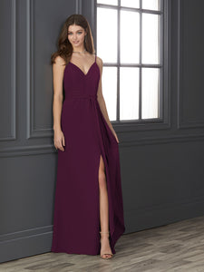 Chiffon Sweetheart Neckline Fit-And-Flare Gown In Sangria