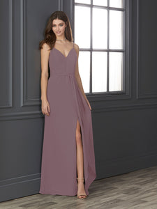 Chiffon Sweetheart Neckline Fit-And-Flare Gown In Wisteria