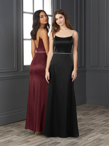 Hand-Beaded Crystal Satin Fit-And-Flare Gown In Black