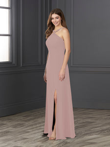 Chiffon And Tulle Halter A-Line Gown In Ballet