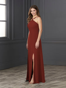 Chiffon And Tulle Halter A-Line Gown In Autumn
