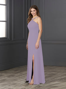 Chiffon And Tulle Halter A-Line Gown In Lilac