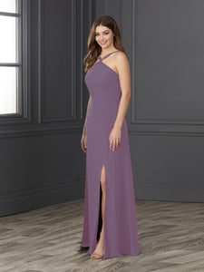 Chiffon And Tulle Halter A-Line Gown In Wisteria
