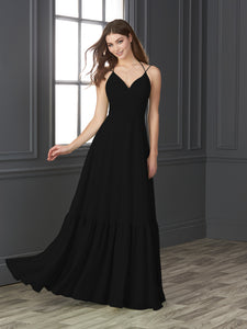 Chiffon Sweetheart Neckline A-Line Gown In Black