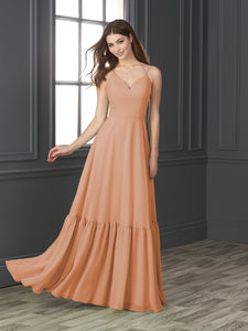 Chiffon Sweetheart Neckline A-Line Gown In Cantaloupe