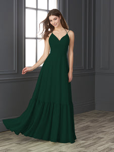 Chiffon Sweetheart Neckline A-Line Gown In Emerald Green