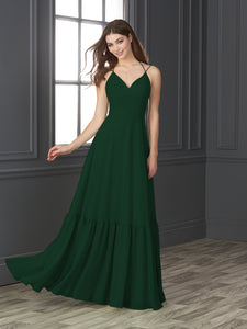 Chiffon Sweetheart Neckline A-Line Gown In Hunter Green