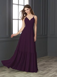 Chiffon Sweetheart Neckline A-Line Gown In Aubergine