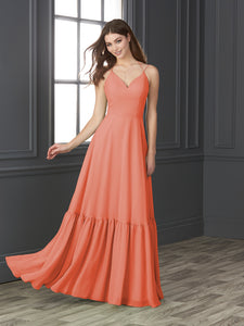 Chiffon Sweetheart Neckline A-Line Gown In Coral
