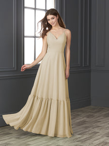 Chiffon Sweetheart Neckline A-Line Gown In Latte