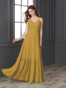 Chiffon Sweetheart Neckline A-Line Gown In Ochre