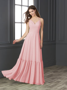 Chiffon Sweetheart Neckline A-Line Gown In Prima Pink