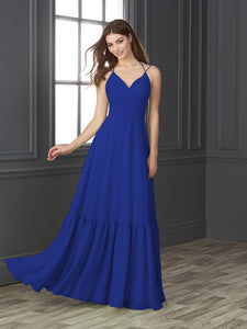 Chiffon Sweetheart Neckline A-Line Gown In Royal