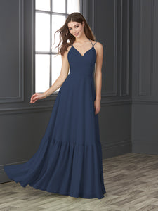 Chiffon Sweetheart Neckline A-Line Gown In Sapphire