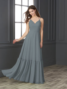 Chiffon Sweetheart Neckline A-Line Gown In Slate