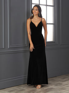 Velvet Sweetheart Fit-And-Flare Gown In Black