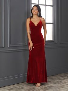 Velvet Sweetheart Fit-And-Flare Gown In Burnt Orange