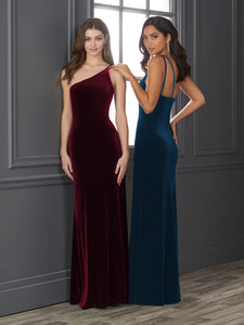 Velvet One-Should Fit-And-Flare Gown In Mahogany