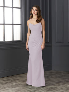 Chiffon Cowl Neckline Mermaid Gown In Dusty Lavender