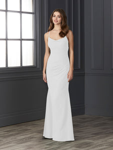 Chiffon Cowl Neckline Mermaid Gown In Ivory