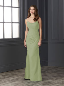 Chiffon Cowl Neckline Mermaid Gown In Meadow