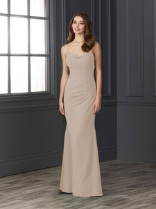 Chiffon Cowl Neckline Mermaid Gown In Morganite