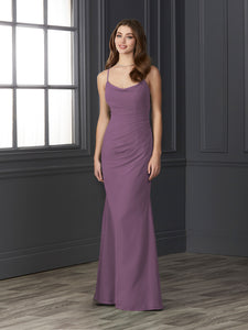 Chiffon Cowl Neckline Mermaid Gown In Wisteria
