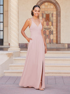 Faux Wrap A-Line Gown In Ballet