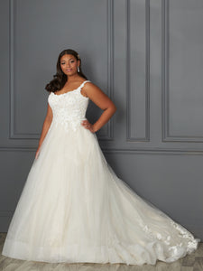 Lace And Sparkle Tulle Ball Gown With Detachable Sleeves In Ivory Rumpink Nude Silver