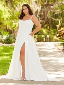 Beaded A-Line Gown In Ivory
