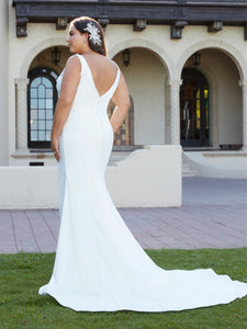 Stretch Jersey Ruched Gown In Ivory