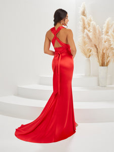 Strapless Sheath Trumpet Gown In Red