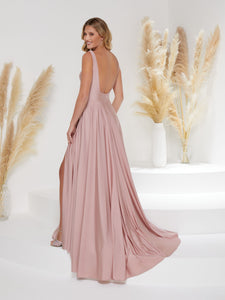 A-Line Gown With Detachable Matching Belt In Blush