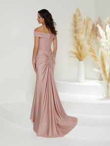 Off-The-Shoulder Sheath Gown In Blush