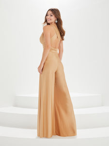 Halter Jumpsuit In Gold