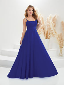 Pleated A-Line Gown With Pockets In Electric Blue