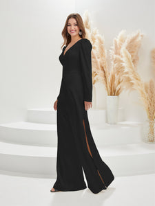 Flare-Leg Jumpsuit In Black